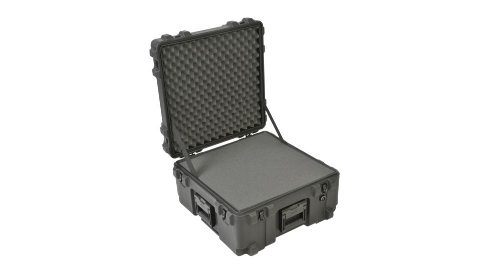 SKB Cases Cases Roto Mil-Std Water-proof Case 12 Deep with pull handle and wheels 22 x 22 x 12, Cubed Foam, 3R2222-12B-CW