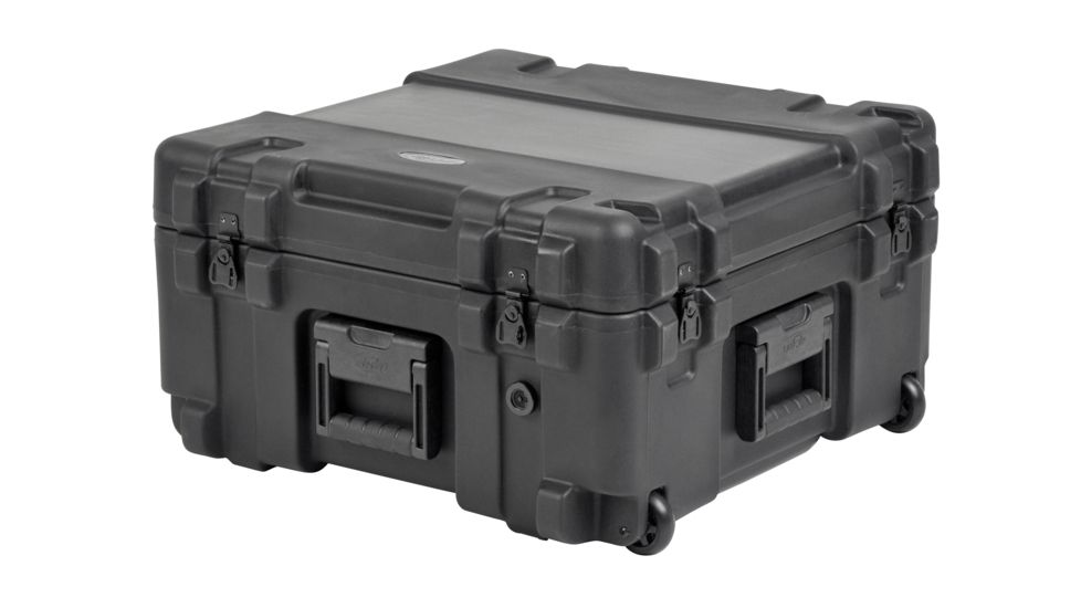 SKB Cases Roto Mil-Std Waterproof Case, 22x22x12in - No Foam Pull Handle, Wheels 3R2222-12B-EW