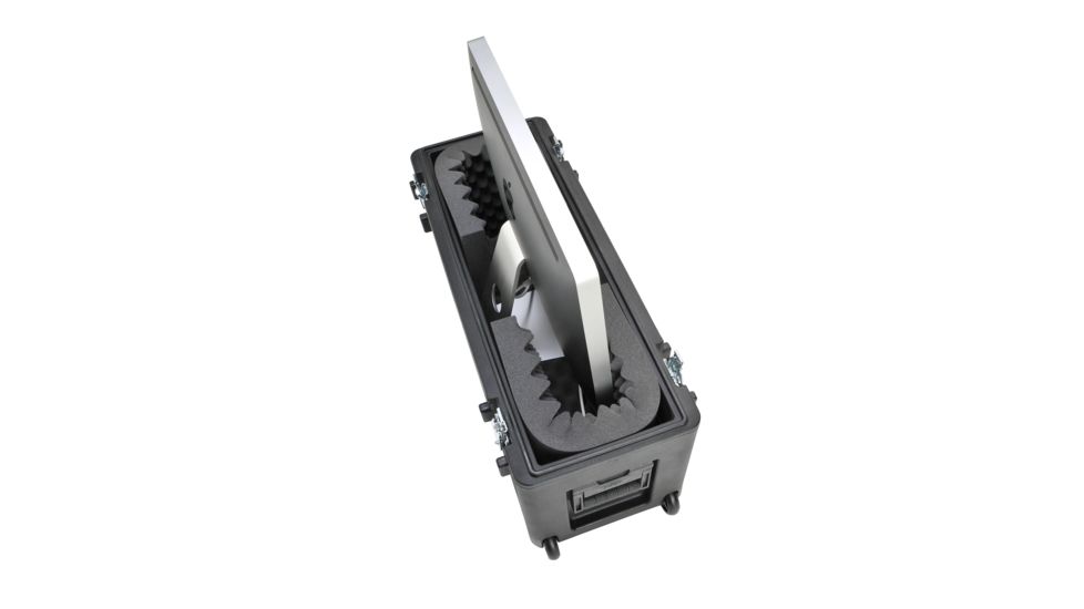 SKB Cases Roto Molded LCD screen case with universal convoluted foam insert, tow handle and wheels, fits 20 to 26 screens 3SKB-2026