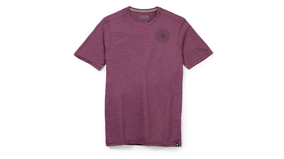 Smartwool Merino Sport 150 Go Far, Feel Good Spokes Short Sleeve Graphic Tee - Mens, Argyle Purple Heather, Large, SW016731J46L