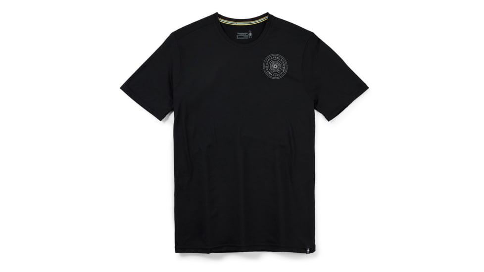 Smartwool Merino Sport 150 Go Far, Feel Good Spokes Short Sleeve Graphic Tee - Mens, Black, 2XL, SW016731001XXL
