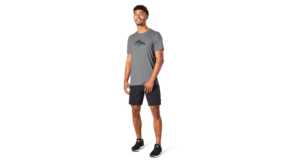 Smartwool Merino Sport 150 Rocky Range Graphic Tee - Mens, Light Gray Heather, Large, SW000796545L
