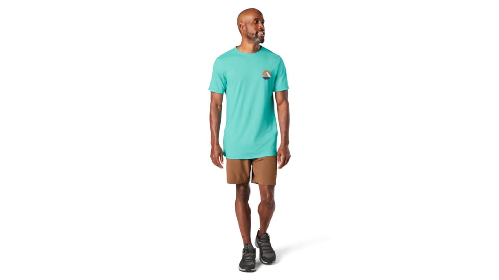 Smartwool Merino Sport 150 Two Peaks Graphic Tee - Mens, Iceberg Blue, Medium, SW000793F62M