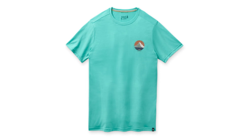 Smartwool Merino Sport 150 Two Peaks Graphic Tee - Mens, Iceberg Blue, Medium, SW000793F62M