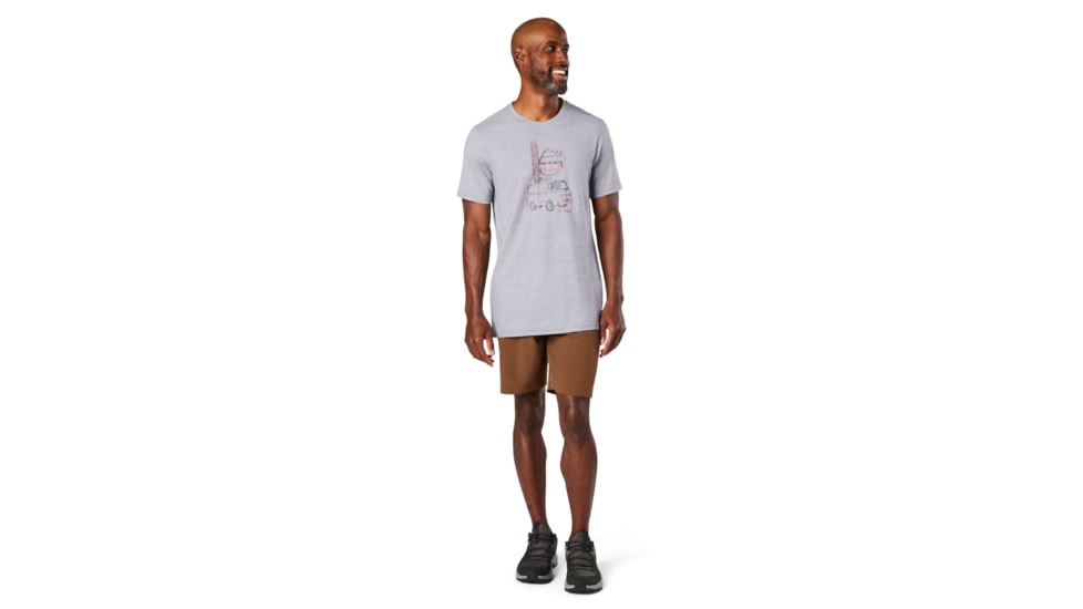 Smartwool Merino Sport 150 Van Days Graphic Tee - Mens, Light Gray Heather, Small, SW000795545S