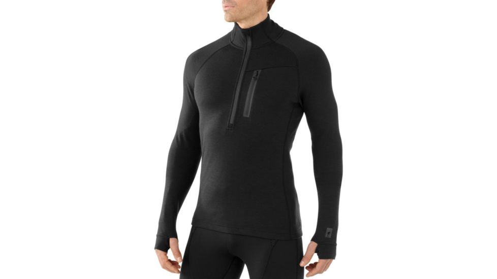 Smartwool MerinoMax Half Zip Top - Men's-Black-Small