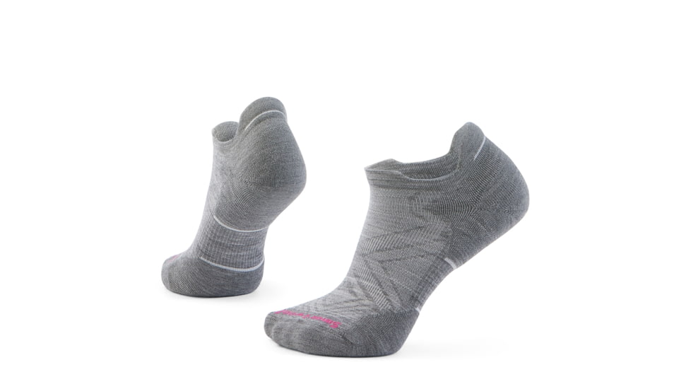 Smartwool Run Targeted Cushion Low Ankle Socks - Womens, Light Gray/White, Medium, SW001671P74100M000