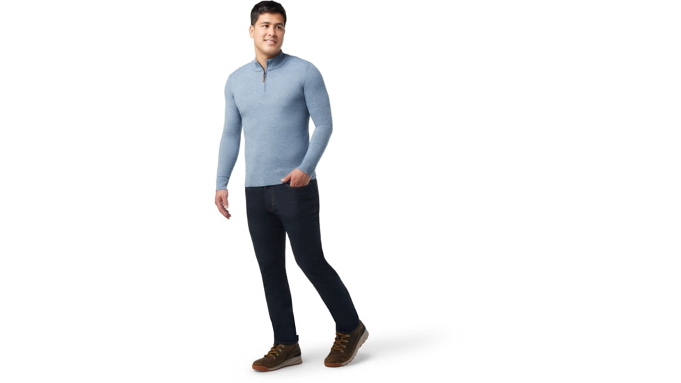 Smartwool Sparwood Half Zip Sweater - Mens, K92 Blue Horizon Heather-Light Gray Heather, Small, SW016427K92S