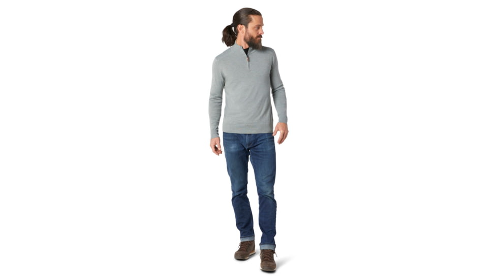 Smartwool Sparwood Half Zip Sweater - Mens, Lunar Gray Donegal, Extra Large, SW016427E67-XL