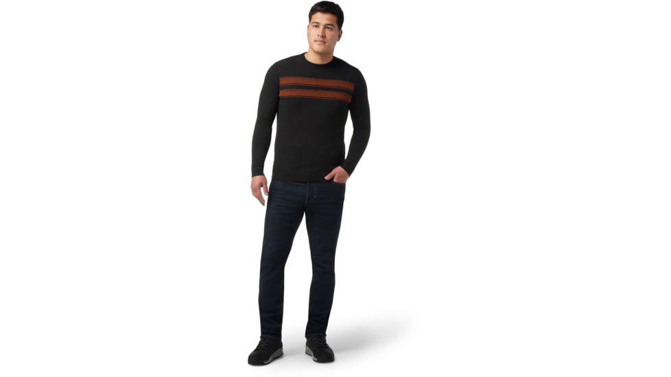 Smartwool Sparwood Stripe Crew - Mens, L13 Charcoal Heather-Picante Heather, Medium, SW016474L13M