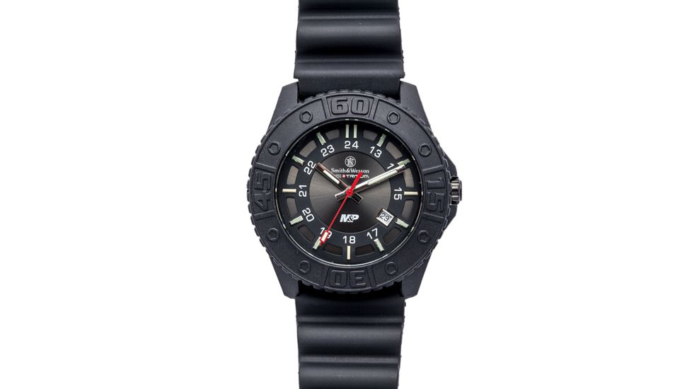 Smith and Wesson Military and Police Watch, 43mm, Black/Black SWW-MP18-BLK