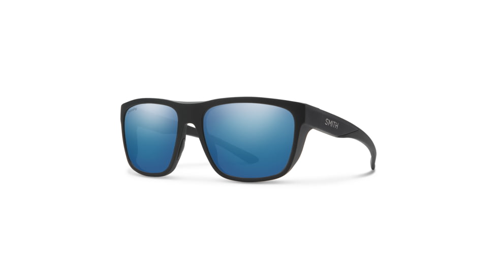 Smith Barra Sunglasses, Matte Black Frame, ChromaPop Glass Polarized Blue Mirror Lens, 20522300360QG