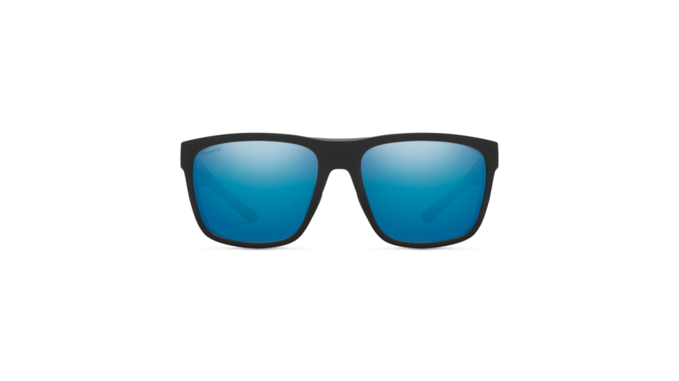 Smith Barra Sunglasses, Matte Black Frame, ChromaPop Polarized Blue Mirror Lens, 20126800360QG