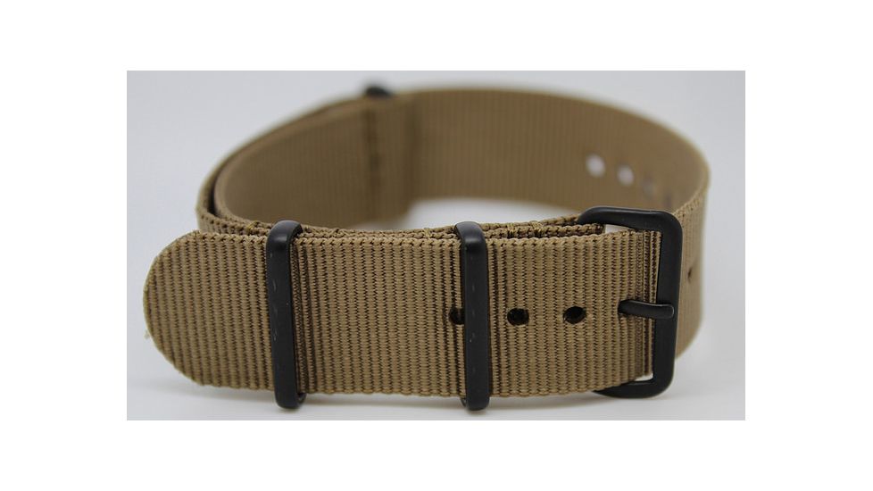 Smith&amp;Bradley Ltd. Sans-13 PVD Black-Coated 42mm Watch, Black Face/Coyote Tan NATO Band Sans-black-CTNATO