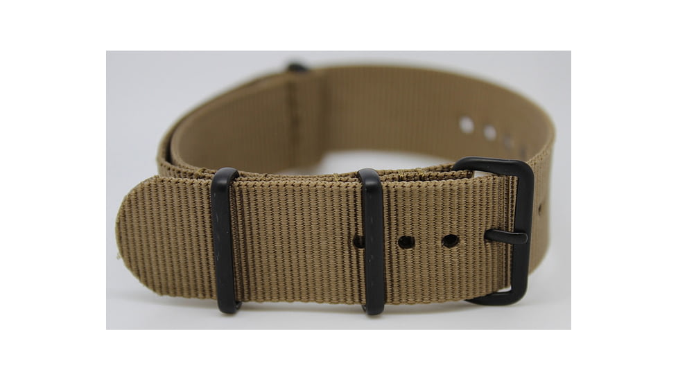 Smith&amp;Bradley Ltd. Sans-13 Stainless Steel 42mm Watch, Black-Silver Face/Coyote Tan NATO Band Sans-stainless-CTNATO