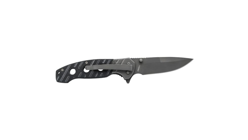 Smith &amp; Wesson Clip Fold Liner Lock Knife, 3.35in, 8Cr13MoV Steel Blade, 4.6in, G-10 Handle, 1100062
