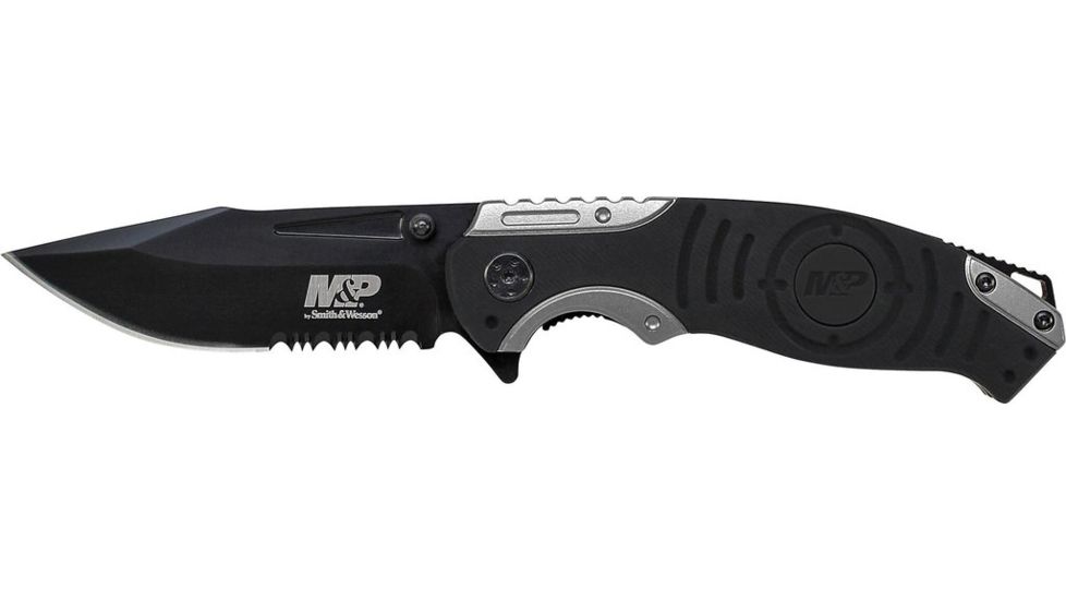 Smith &amp; Wesson M&amp;P Full Tang Fixed Blade Knife, Silver, Medium SWMP13GS