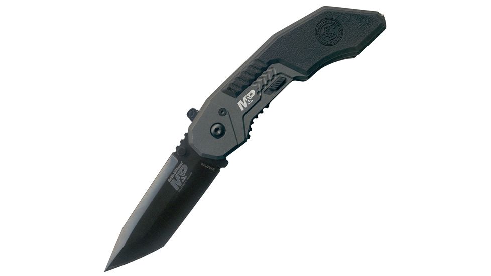 Smith &amp; Wesson Military Police Magic Assisted Tanto, Black Blade, Plain SWMP3B