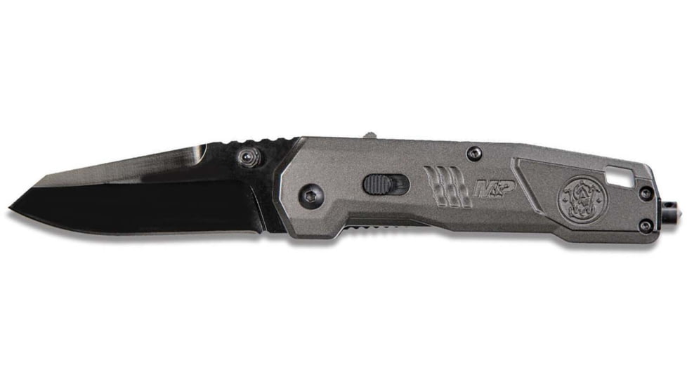 Smith &amp; Wesson MPM2.0DA30 M&amp;P M2.0 DUAl Action Assisted Opening Folding Knives, 3.125 in, AUS-8 Stainless Steel, Plain, Gray, Aluminium Handle, 1084319