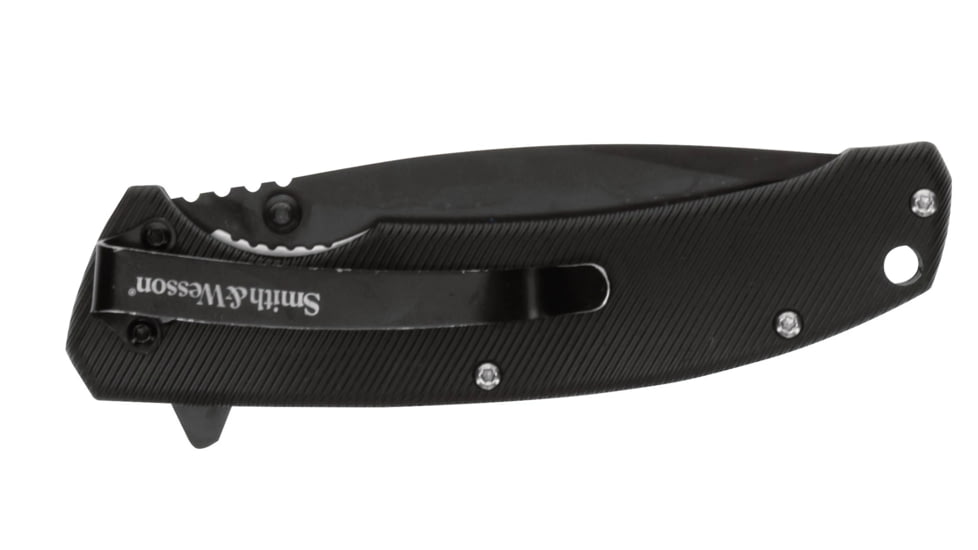 Smith &amp; Wesson Velocite Spring Assist Folding Knife, 3.4in, 8Cr13Mov Stainless Steel Blade, 4.5in, Textured Polymer Handle, 1122573