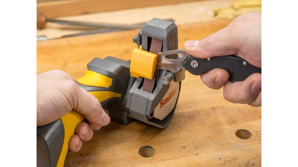 Smiths Cordless Knife/Tool Sharpener, Coarse Ceramic, Fine, Gray/Yellow, Medium, 50969