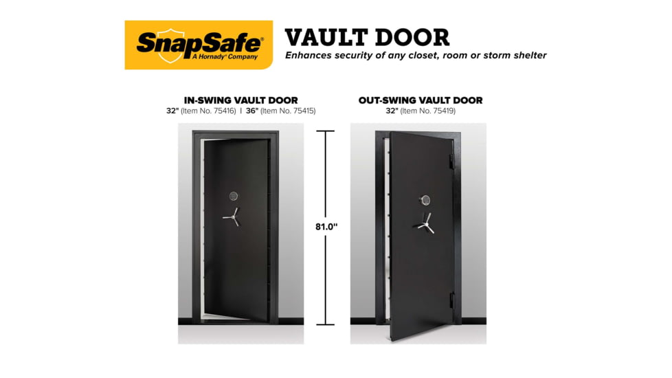 Snapsafe, A Hornady Company Aux Vault Door, 32x80 in, 75416