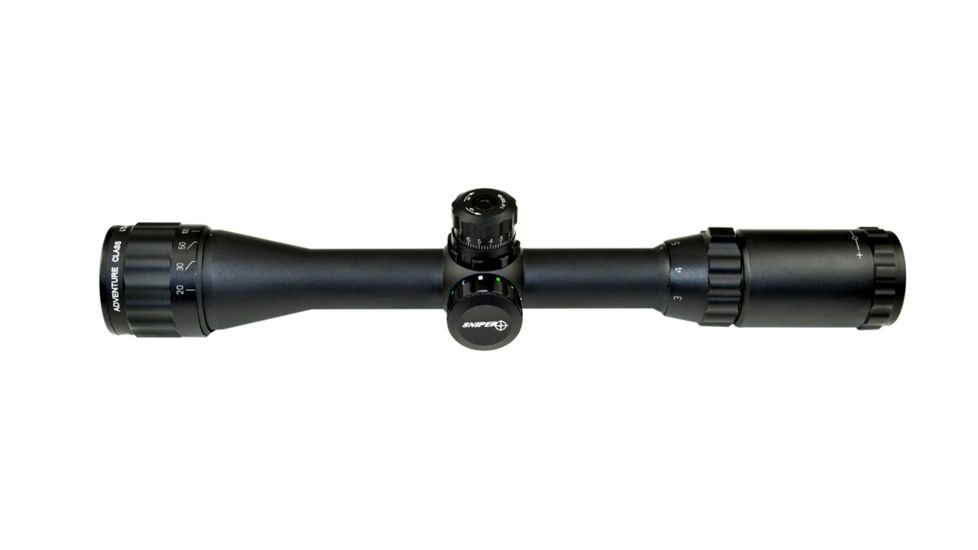 Sniper 3-9X32mm Rifle Scope w/ Front AO Adjustment, RG Dual Illumination, 4.5 in Long Eye Relief, Black LT3-9x32AOL