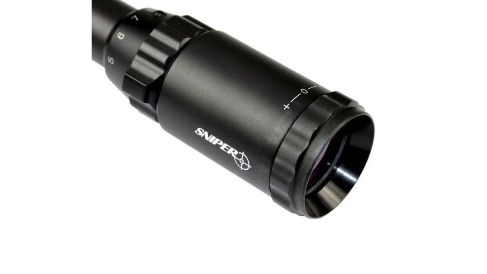 Sniper 3-9x40mm Scope w/ Front AO Adjustment and RGB Tri Illumination Mil Rifle Scope, Black LT3-9x40AOL