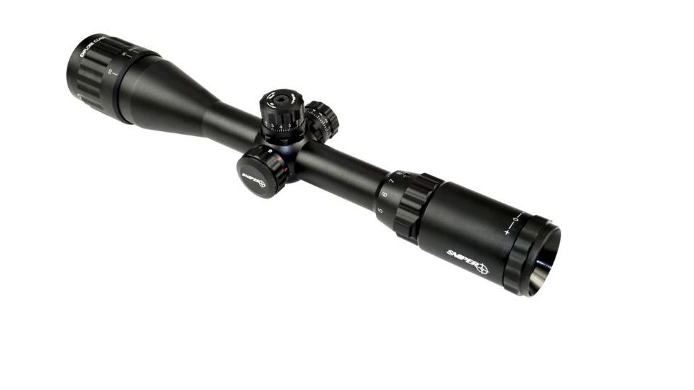 Sniper 3-9x40mm Scope w/ Front AO Adjustment and RGB Tri Illumination Mil Rifle Scope, Black LT3-9x40AOL
