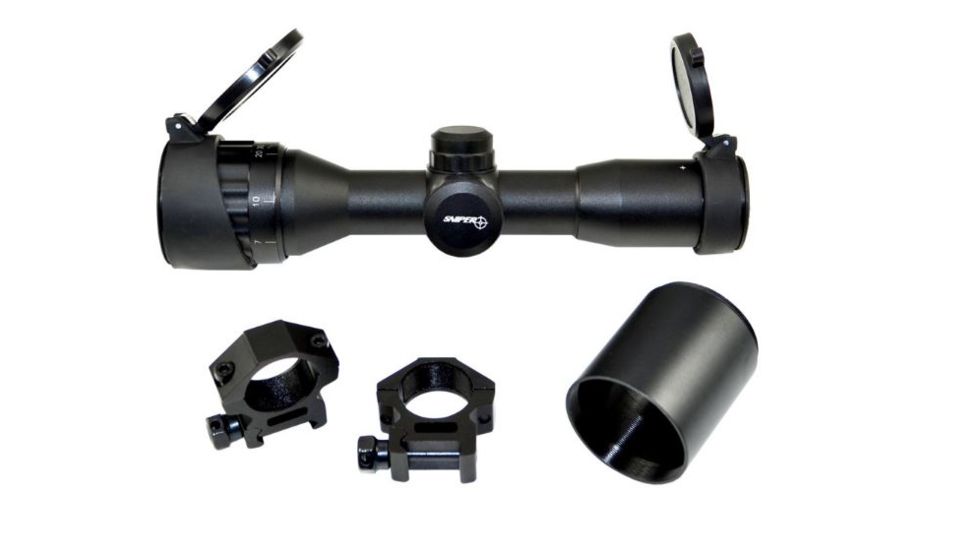 Sniper 6X32MM Compact CQB Rifle Scope, Front AO Adjustment, RGB Mil Dot, Black LT6x32MAOL