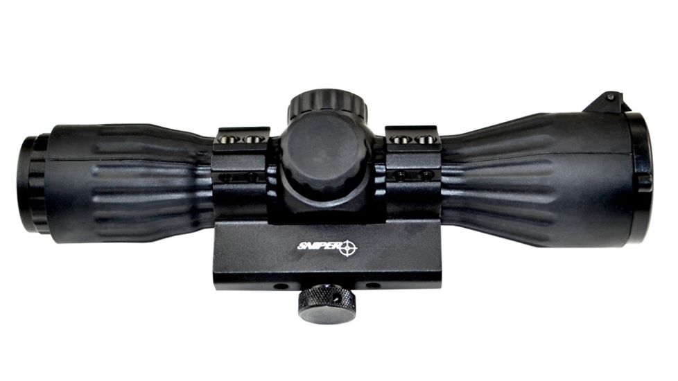 Sniper 6X32mm Rifle Scope, RG Dual Illumination Mil Dot w/ Carry Handle Ring / Picatinny Adapter, Black LT6x32LR