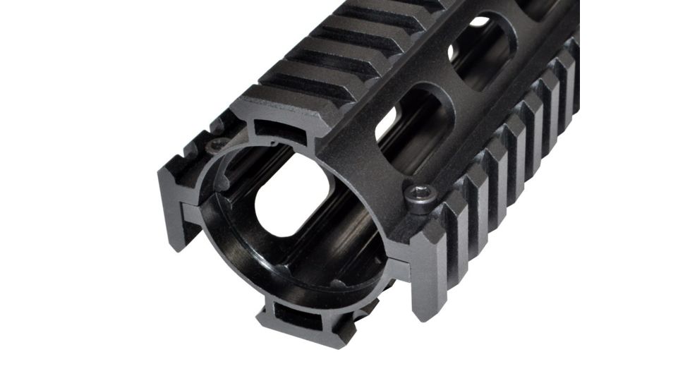 Sniper AR .308 2 Piece Drop-In Quad Rail Handguard, 8.75in, Round End Cap, DPMS Low Profile Pattern, Mid-Length, Black M38ML-A