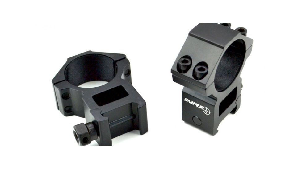 Sniper High Profile Rifle Scope Rings For Picatinny/Weaver Rail System, Black, 30mm Diameter PT-30H4