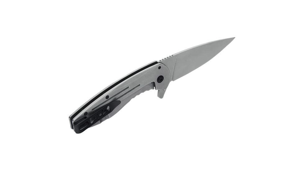 SOG Specialty Knives &amp; Tools Aegis FLK 3.38in Folding Knife, Stonewashed Drop Point Blade, Stainless Steel, 14-41-02-42