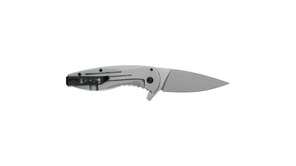 SOG Specialty Knives &amp; Tools Aegis FLK 3.38in Folding Knife, Stonewashed Drop Point Blade, Stainless Steel, 14-41-02-42