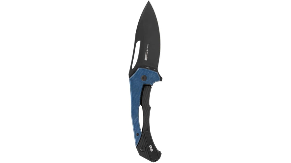 SOG Knives &amp; Tools, Bulwark FLK, Folding Knife, 3.5in, D2 Steel, Drop Point Blade, Blue/Black Handle, 14-24-01-57