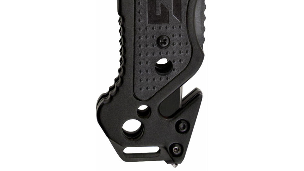 SOG Specialty Knives &amp; Tools Escape Folding Knife, 3.4in, 9Cr18MoV Blade, Clip Point, Black, Anodized Aluminum 6061-T6 Handle, Hardcased Black Finish, SOG-FF25-CP