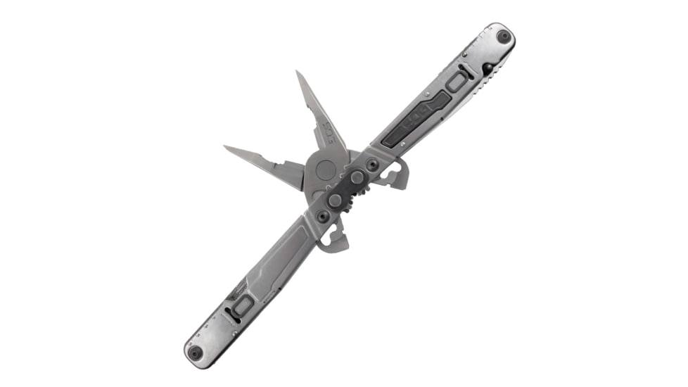 SOG Specialty Knives &amp; Tools PowerGrab Fabric Sheath Multi-Tool, w/ Hex Bit Kit, Satin, PM1001N-CP