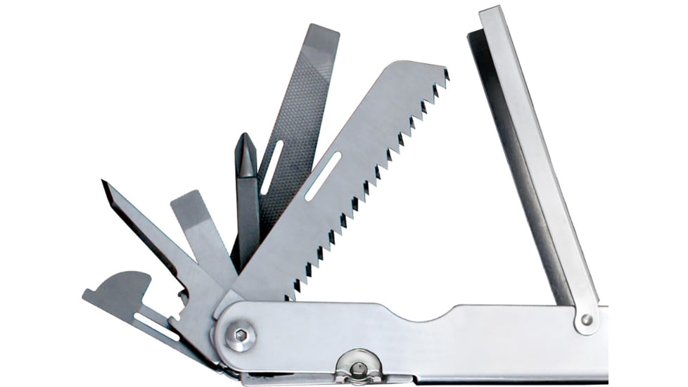 SOG Specialty Knives &amp; Tools PowerLock Multiool Scissors w/ Nylon Sheath, Satin Finish, Silver, SOG-S60N-CP