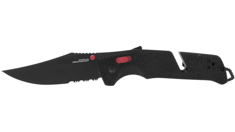 SOG Specialty Knives &amp; Tools Trident At - Black Red - Partially Serrated - 11-12-02-41