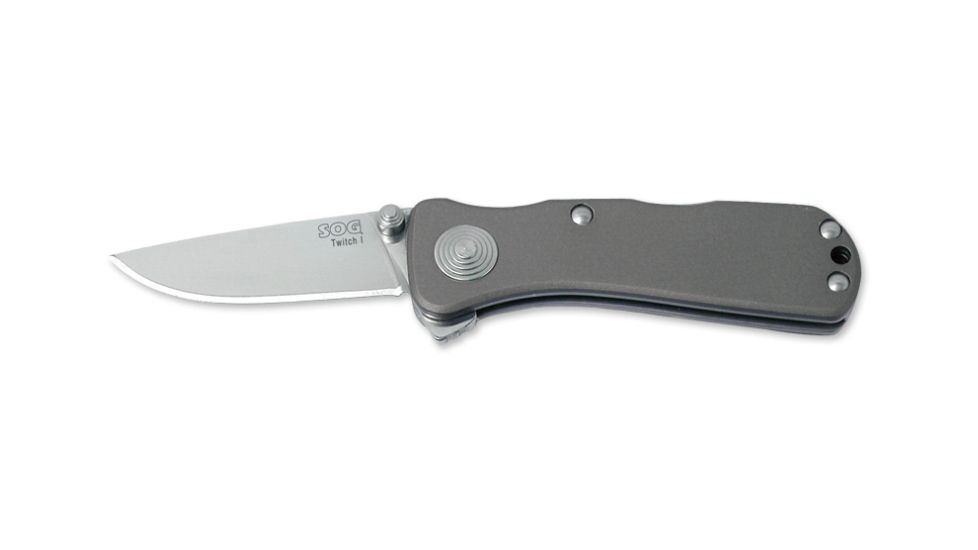 SOG Twitch I Knife w/ SE Fold 2in. Steel Blade and Anodized Alum. Handle, Satin Finish, Graphite TWI7-CP