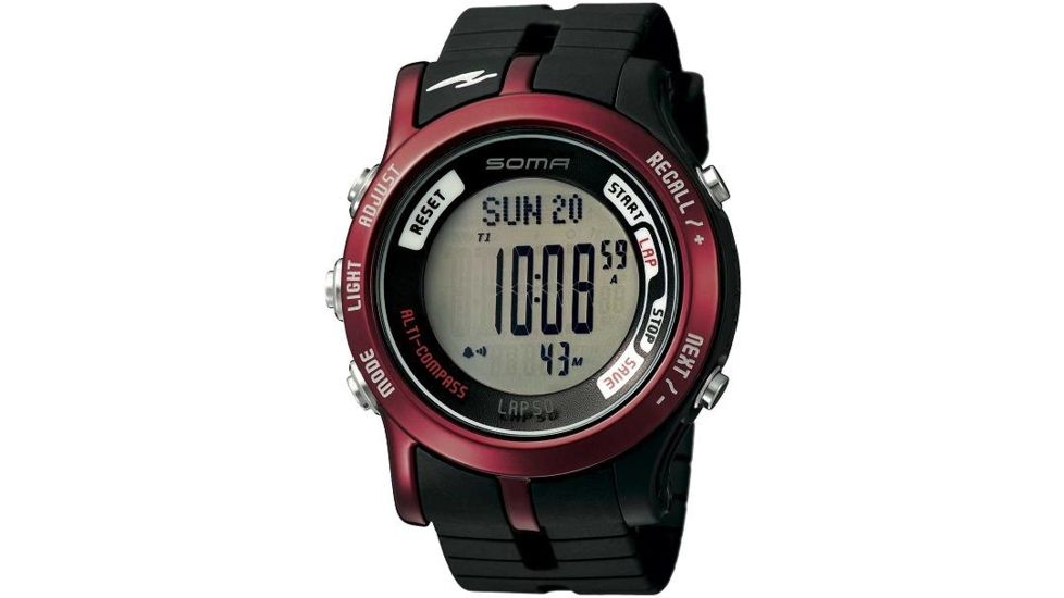 Soma Dwj81-0003 Alti-compass Watch, Grey Face, Black Polyurethane Band SOMDWJ81-0003