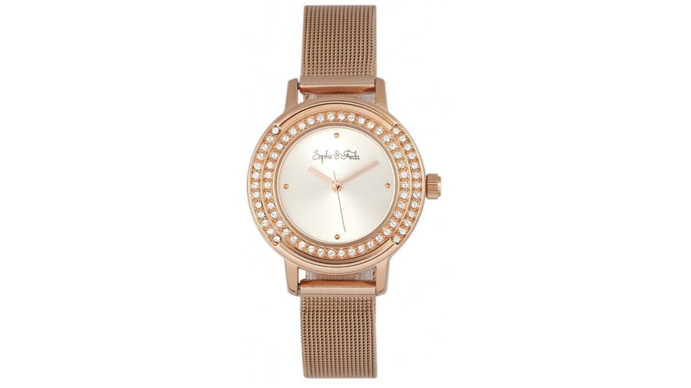 Sophie And Freda Cambridge Bracelet Watch w/Swarovski Crystals - Women's, Rose Gold, One Size, SAFSF4102