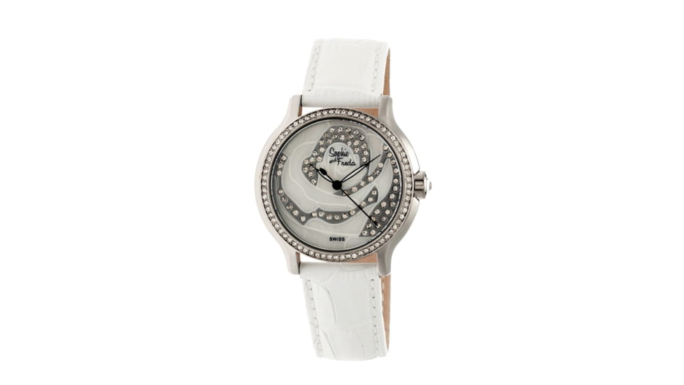 Sophie And Freda Monaco MOP Swiss Watches - Women's, Silver/White, One Size, SAFSF2701