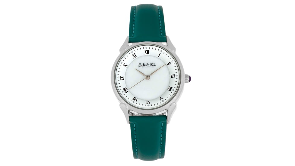 Sophie And Freda Mykonos Mother-Of-Pearl Leather-Band Watch, Teal, One Size, SAFSF5502