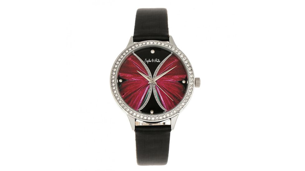 Sophie And Freda Rio Grande Leather-Band w/ Swarovski Crystals, Silver/Black, One Size, SAFSF4604