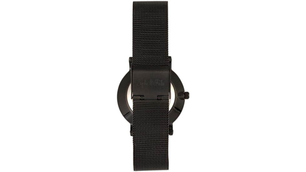 Sophie And Freda Savannah Mesh Bracelet Watch w/Swarovski Crystals, Black, One Size, SAFSF4203