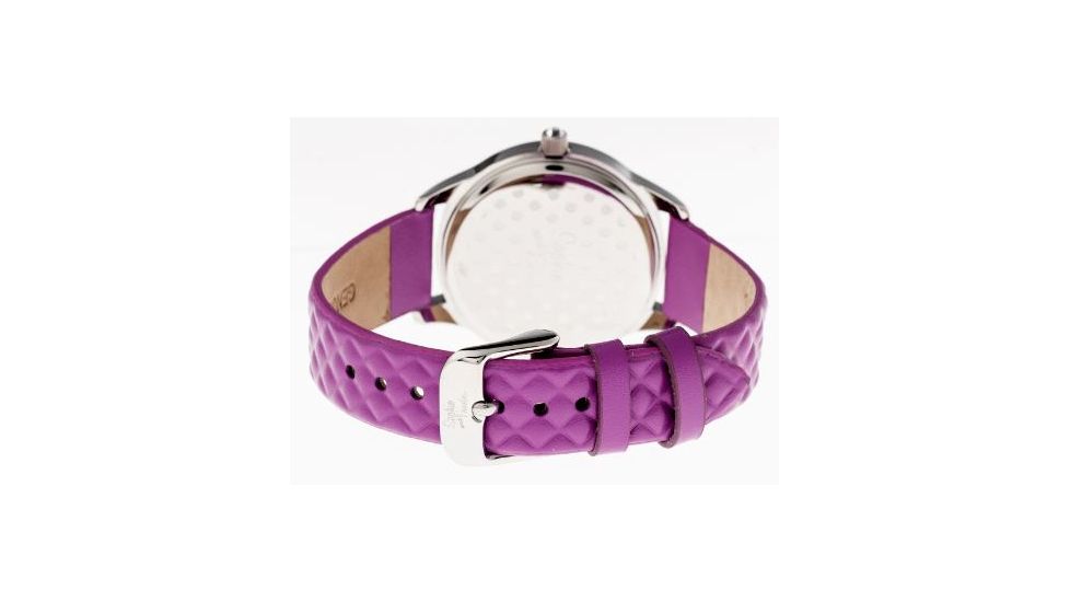 Sophie And Freda SF3208 Lancaster Ladies Watch, Purple Leather Band, Silver Diamond Encrusted Case, Purple Face SAFSF3208