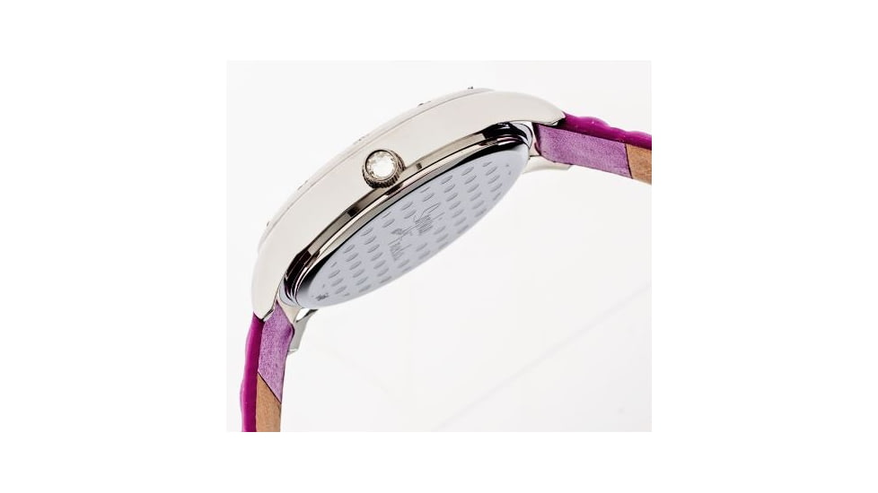 Sophie And Freda SF3208 Lancaster Ladies Watch, Purple Leather Band, Silver Diamond Encrusted Case, Purple Face SAFSF3208