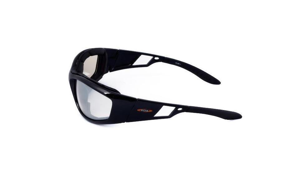 Sos Gripz Riders / Cryptic Sunglasses, Frame - Shiny Black Tr-90 / Lens - Pc Z87.1, Clear-fm